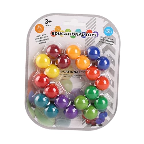 perfk 3D-Dekompressionsball, intelligenter Ball, frühes Lernspielzeug, untrennbarer Regenbogenball, sensorisches Spielzeug für Jungen, Mädchen, Erwachsene von perfk