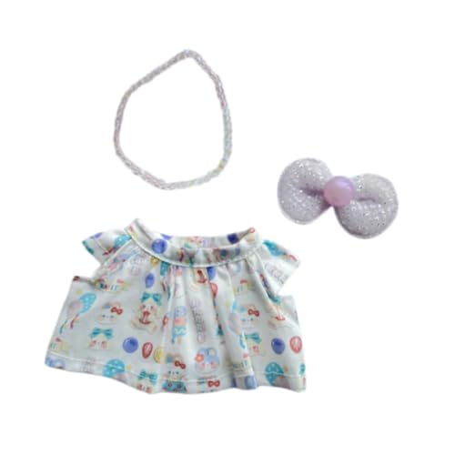 perfk 3X Mini-Puppenkleidungsset, süße Puppenkleidung, Anzug, Kostüme, Kleid, Haarspange, Puppenkleid, Outifits zum Dekorieren von Anhängerpuppen, Hasenrock von perfk