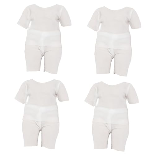 perfk 4-TLG. 12-teiliges BJD Puppenkleidungsset, Anzieh-Geschenke für Kinder, modischer Körper, Puppen, Basisschicht, Hemd, Outfit, Kostüm für BJD-Puppe, kurzärmliger Anzug von perfk