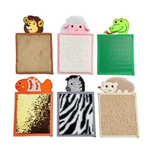 perfk 6 Stück tierische Sinnesplättchen, Sinnesmatten, Reisespielzeug, Sinnespads, strukturierte Sinneswände, Panel für die Entwicklung der Feinmotorik perfk 6 Stück tierische Sinnesplättchen, Sinnesmatten, Reisespielzeug, Sinnespads, strukturierte Sinneswände, Panel für die Entwicklung der Feinmotorik von perfk