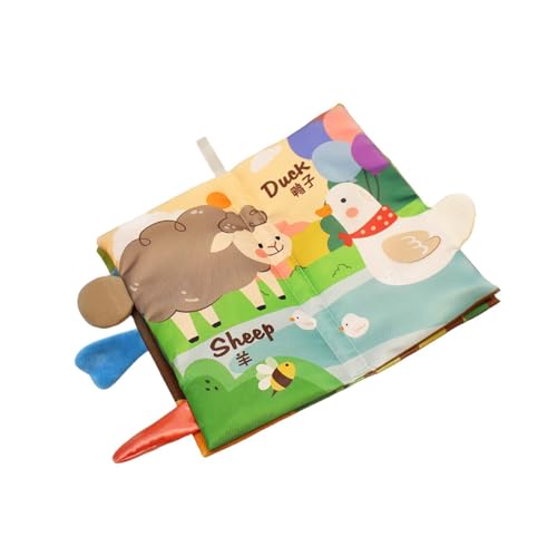 perfk Baby-Früherziehungsbuch, Knistertuchbuch, Geräuschpapier BB-Gerät Babyspielzeug Babybuch für Säuglinge Baby Jungen Mädchen, Zweisprachig von perfk