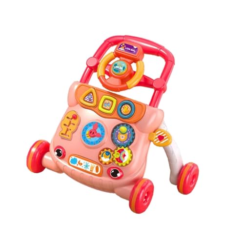 perfk Baby Push Walking Spielzeug Musik Lernspielzeug Geschenk Entwicklung Motorik Ziehen Lernaktivität Spielzeug Kinder Gleitauto Spielzeug Kleinkinder, Rot von perfk