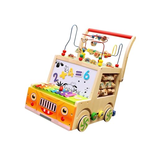 perfk Baby Push Walking Toy Activity Center Stehen, Push, Walk Lern- und Laufspielzeug Musikspielzeug für 12~18 Monate alte Babys Kinder, Multifunktion von perfk