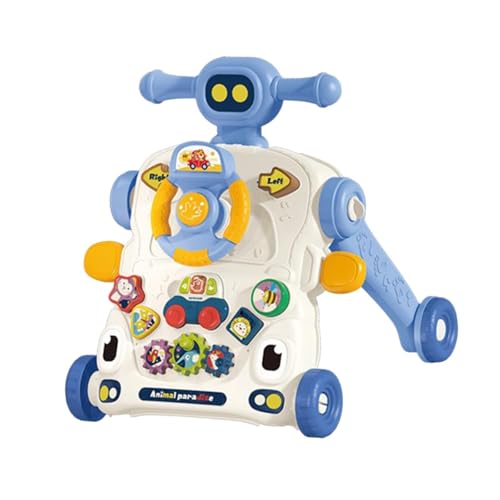 perfk Baby Walkers für Jungen und Mädchen, Musikspielzeug, Frühes Lernen, Schiebespielzeug, Geschenk, interaktiver Soundeffekt, Lernspielzeug für, 3 in 1 Blue von perfk