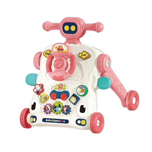 perfk Baby Walkers für Jungen und Mädchen, Musikspielzeug, Frühes Lernen, Schiebespielzeug, Geschenk, interaktiver Soundeffekt, Lernspielzeug für, 3 in 1 Pink von perfk