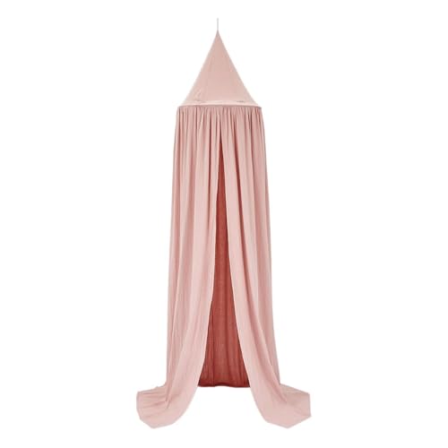 perfk Betthimmel für Kinder, Leseecke, Hausdekoration, rund, Schloss-Spielzelt, Prinzessinnen-Betthimmelnetz für Bettwäsche, Babybett, ROSA von perfk