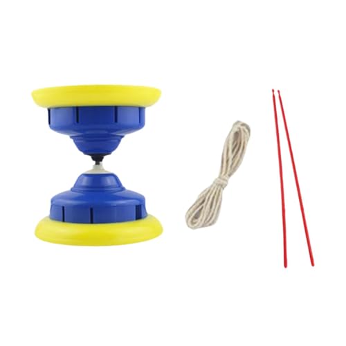 perfk Chinesisches Diabolo-Set mit Stäben, einfach zu verwenden, flexibel, vielseitig einsetzbar, interaktives chinesisches Jonglierspielzeug für Park, Blau von perfk