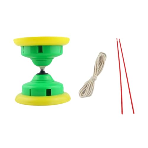 perfk Chinesisches Diabolo-Set mit Stäben, einfach zu verwenden, flexibel, vielseitig einsetzbar, interaktives chinesisches Jonglierspielzeug für Park, GrÜn von perfk