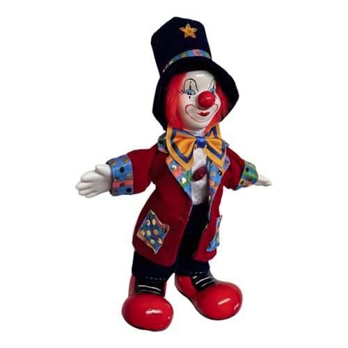 perfk Clown-Puppe, Ornament, Porzellan-Clown-Modell, Halloween-Ornament, Sammlerstück, 18 cm, für Heimtisch, Partyzimmer-Dekor von perfk