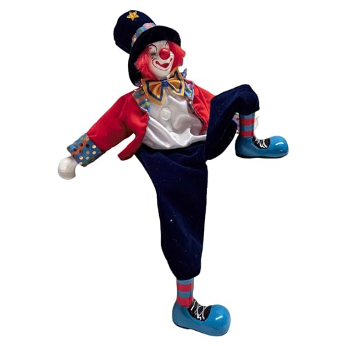 perfk Clown-Puppenfigur, 43 cm, Halloween-Dekoration, Sammlerstück aus Porzellan, Clown-Modell für Schlafzimmer, Zimmer, Schreibtisch-Dekor von perfk