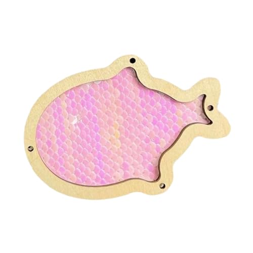 perfk DIY Busy Board Teil Frühes Lernspielzeug Fisch Pailletten DIY Material Hölzernes Sensorisches Brett Montessori Spielzeug für Kinder Vorschule, Rosa von perfk