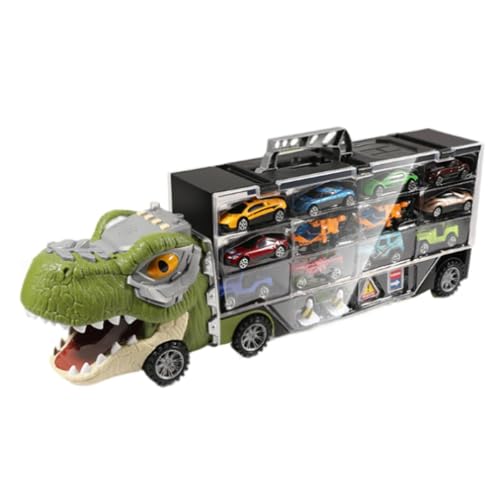 perfk Dinosaurier-Spielzeugbahn, Schiebeauto, Dinosaurier-Fahrzeugmodell, Lernspielzeug, Transport-LKW-Träger für Babys, Partyzubehör, Kinder von perfk