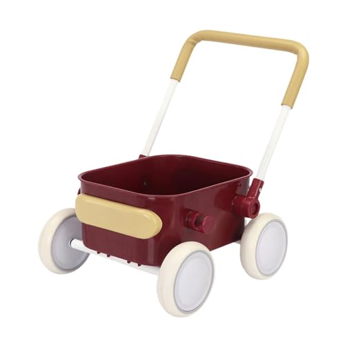 perfk Einkaufswagen für Kinder, Spielzeug, Babytrolley, kreatives Rollenspiel, Einkaufswagen, Spielzeug, Supermarkttrolley für Mädchen und Jungen, Baby, Rot von perfk