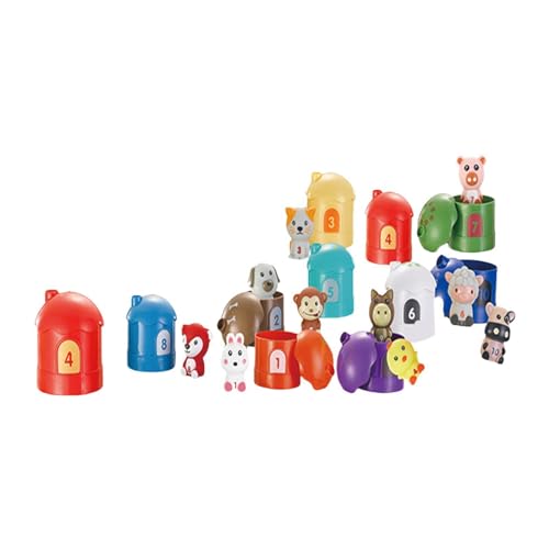 perfk Fingerpuppen Vorschul-Lernspielzeug Entwicklung mathematischer Fähigkeiten Montessori-Spielzeug Tiere Hausspielzeug für Kinder Jungen Mädchen Kinder, 10 Stück von perfk