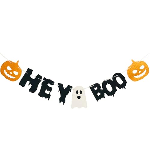 perfk Halloween-Banner, Girlande, Banner, DIY-Bastelarbeiten, Decken-Dekoration, Party-Geschenke, Hängende Dekoration für Halloween im Freien, b von perfk