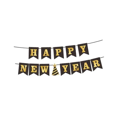 perfk Happy New Year Banner zum Aufhängen, Wimpelkette, Fotografie, Papierflagge, Schild, Banner, für Partywand im Freien und drinnen, Style C perfk Happy New Year Banner zum Aufhängen, Wimpelkette, Fotografie, Papierflagge, Schild, Banner, für Partywand im Freien und drinnen, Style C von perfk