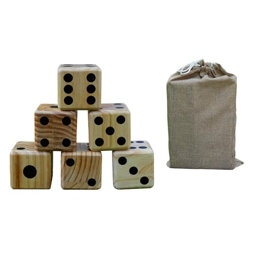 perfk Holz-Punktwürfel, D6-Würfel, Brettspiel, Mathematik, Zählen, 9 cm, Würfelblock für Kinder, Lehrer, Jungen, Mädchen, Taschenfüller von perfk