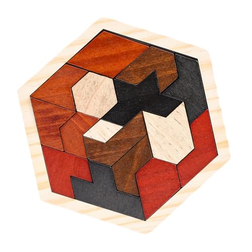 perfk Holz-Tangram-Puzzle, geometrisches Tangram-Puzzle, lustiges frühes Lernen, Montessori-Spielzeug, IQ-Denkspiel für Jungen und Mädchen, 16 Blöcke von perfk