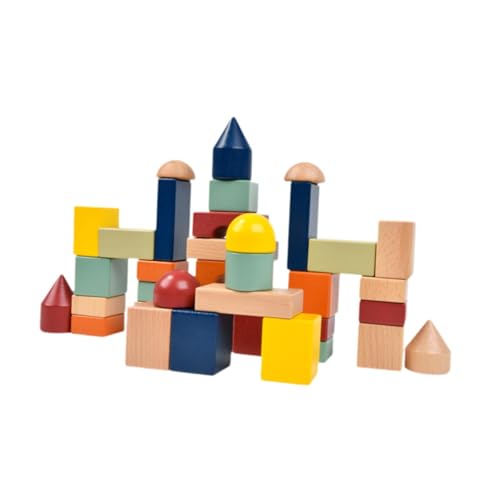 perfk Holzbausteine-Set, Holzklötze, Lernspielzeug, Lernspielzeug, Montessori-Spielzeug, Stapelklötze, Spielzeug für Kinder von perfk