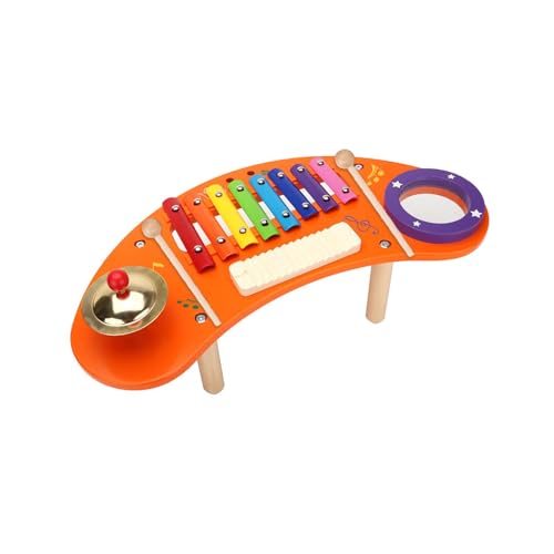 perfk Holzspielzeug-Musiktisch, Lern-Musikset für Kleinkinder, Kinderaktivität, Montessori-Pädagogisches Musikspielzeug für 12 Monate und älter von perfk