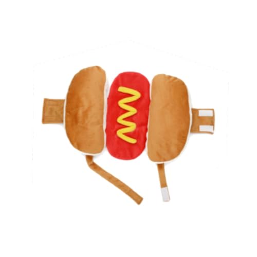 perfk Hot Dog Food Haustierkostüm, Hundekleidung, Hamburger-Design, Kleidung mit verstellbarem Design, Halloween-Kostüm für kleine, mittelgroße und große, L von perfk