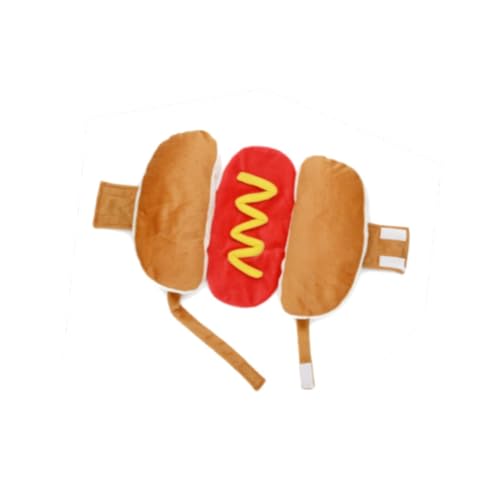 perfk Hot Dog Food Haustierkostüm, Hundekleidung, Hamburger-Design, Kleidung mit verstellbarem Design, Halloween-Kostüm für kleine, mittelgroße und große, M von perfk