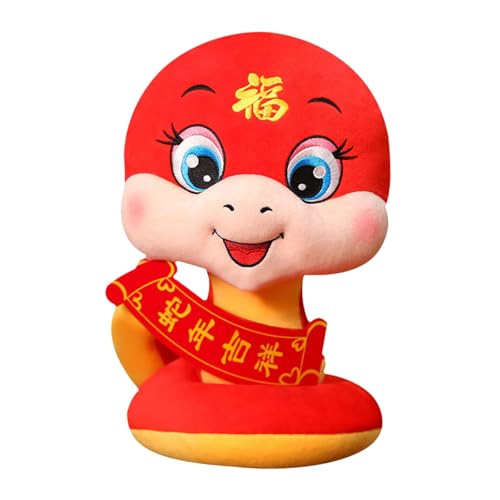 perfk Jahr der Schlange Plüschtier Stofftier Stoffpuppe Frühlingsfest Ornament Schlangenplüschpuppe für chinesische Neujahrsfeiern, 12cm von perfk