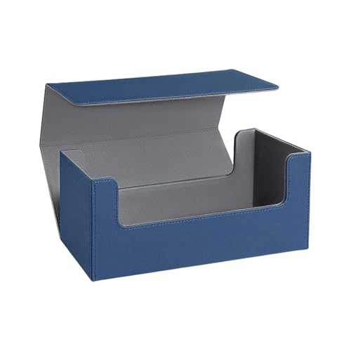 perfk Kartenetui, Sportkartenboxen, Sammlung, mit Deckel, Aufbewahrungsbox zum Sammeln von Karten, Spielkarten-Organizer als Geschenk, Fußballkarten, Blau von perfk