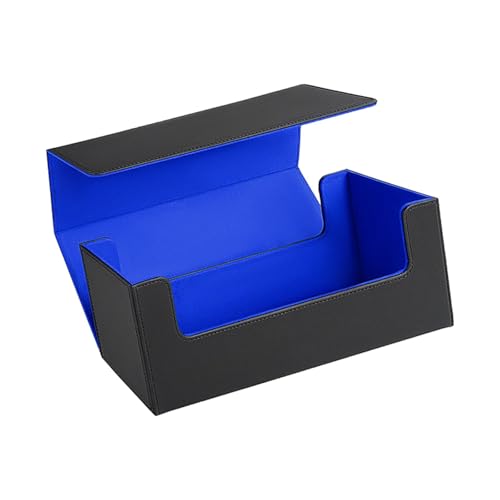 perfk Kartenetui, Sportkartenboxen, Sammlung, mit Deckel, Aufbewahrungsbox zum Sammeln von Karten, Spielkarten-Organizer als Geschenk, Fußballkarten, Schwarz Und Blau von perfk