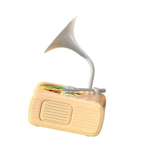 perfk Kinder-Grammophon mit 96 Karten, Lernspielzeug, tragbar, einfach zu bedienen, Mehrzweck-Kinder-Phonograph für Kinder im Alter von 3–6 Jahren, Beige von perfk