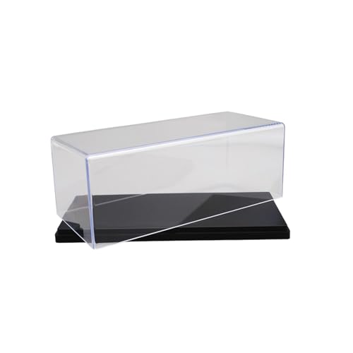 perfk Klare Vitrine aus Acryl, Schutzaufbewahrung für Modellautos im Maßstab 1:43, transparent, Sammlervitrine, Arbeitsplattenbox für Figuren, Schwarz 15x7.6x6.3cm von perfk