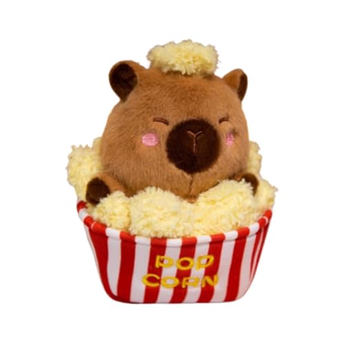 perfk Kuscheltiere Spielzeug Plüschfigur Spielzeug Spaß Warm Capibara Plüsch Geschenk Plüschpuppe Jungen und Mädchen Erwachsene Kinder, Popcorn von perfk