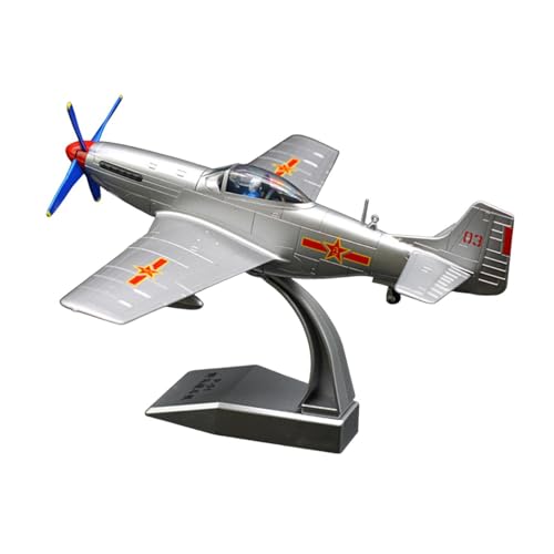 perfk Legierung 1/48 P51 Kampfflugzeugmodell mit Display-Basis Stromlinienförmige Karosserie Luftfahrt Gedenken Miniatur Spielzeug für Wohnzimmer, ROT von perfk