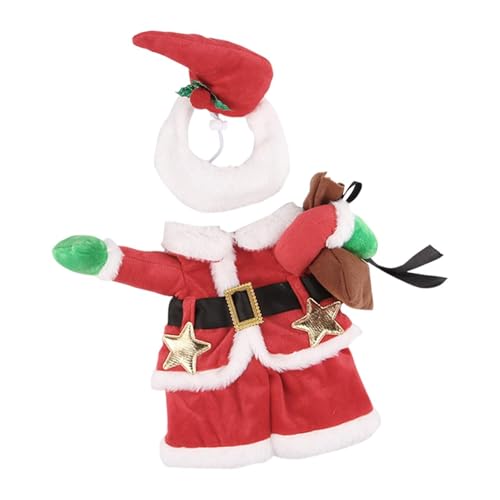 perfk Lustiges Weihnachtsmannkostüm für Haustiere mit Mütze, Weihnachts-Cosplay für Haustiere, süßes Weihnachtsoutfit, für die Weihnachtsfeier, M von perfk