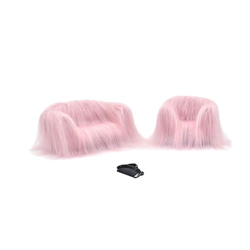 perfk Maßstab 1:12 Puppenhaus Miniatur Sofa Mini Puppenhaus Sofa Mini Sofa für Wohnzimmer Bettwäsche Zimmer, ROSA von perfk