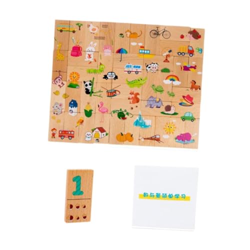 perfk Mathe-Zahlen-Puzzles aus Holz, Lehr-Requisite, doppelseitiges Denktrainingsspielzeug, Vorschul-Lernspielzeug für Jungen und Mädchen von perfk