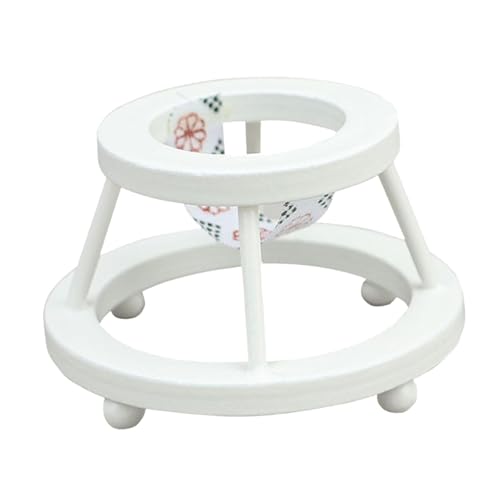 perfk Mini-Lernlernstuhl für Babys, Babyzimmer, Puppenmodell, Dekoration, Mini-Puppenwagen, Requisite, Mini-Hauszubehör für Geschenk-Kleinkinder, Weiß von perfk