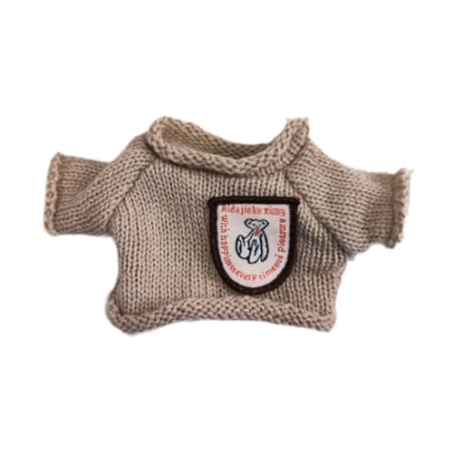 perfk Mini-Puppenkleidung für 7 Zoll große Puppen, Puppenpullover, Kostüme, entzückendes Kinderspielzeug, bequem, Puppenkleidung für 20 cm große Puppen, Braun von perfk