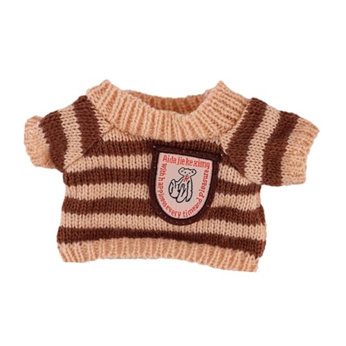 perfk Mini-Puppenkleidung für 7 Zoll große Puppen, Puppenpullover, Kostüme, entzückendes Kinderspielzeug, bequem, Puppenkleidung für 20 cm große Puppen, Braune Streifen perfk Mini-Puppenkleidung für 7 Zoll große Puppen, Puppenpullover, Kostüme, entzückendes Kinderspielzeug, bequem, Puppenkleidung für 20 cm große Puppen, Braune Streifen von perfk