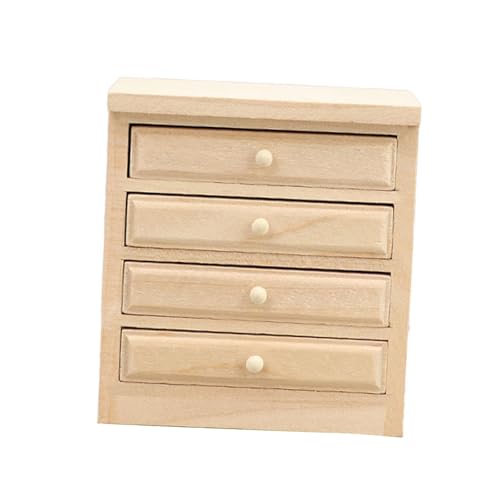 perfk Mini-Spielzeughaus-Sideboard, Mikroszene, tragbarer simulierter Holzschrank, Lagerschrank, Schubladenmodell für DIY-Modell, Jungen und Mädchen, 7.1 cm X 4.8 cm X von perfk