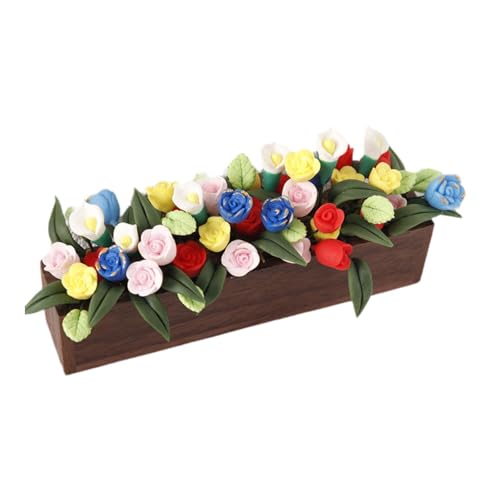 perfk Miniatur-Blumentopfständer, Pflanzenregal, 1:12, süßer Topflappen, Topfregal als Geschenk für Kinder, Wohnzimmer, Style C von perfk