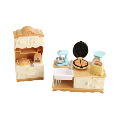 perfk Miniatur-Küchenschrank-Set, Spielküchenzubehör, pädagogisches Spielzeug, Kinder-Spielzeugset für Kinder, von perfk