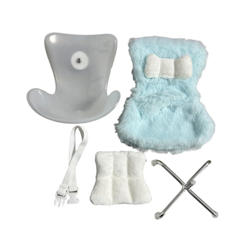 perfk Modischer Puppenstuhl, Heimdekoration, Miniaturmodell mit Kissen für 8-Zoll-Mädchenpuppen, Thanksgiving-Geschenke, Blau von perfk