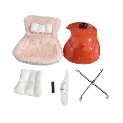 perfk Modischer Puppenstuhl, Heimdekoration, Miniaturmodell mit Kissen für 8-Zoll-Mädchenpuppen, Thanksgiving-Geschenke, Rosa von perfk