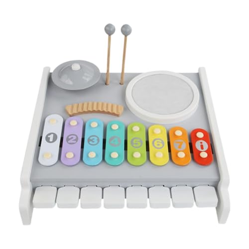 perfk Musikinstrumente Spielzeug Baby Xylophon Klavier Spielzeug Klaviertastatur Farbwahrnehmung Xylophon Schlagzeug-Set für Kleinkinder Kinder Geschenke von perfk