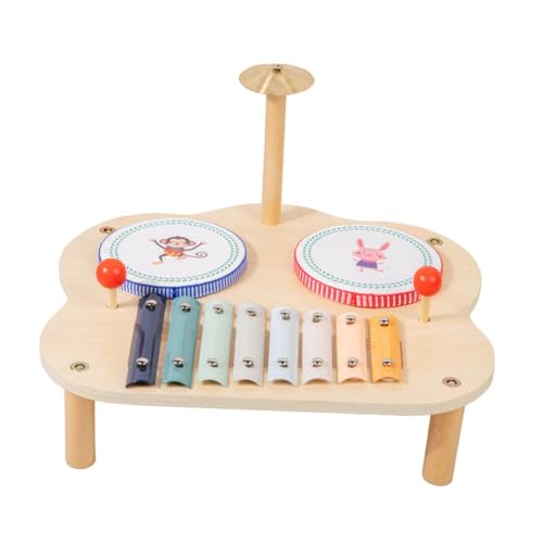 perfk Musikspielzeug für Kinder, sensorisches Spielzeug, Aufklärung mit Xylophon-Trommel, Schlagzeug für Kinder, Musikinstrumente als Geschenk für Babys und von perfk