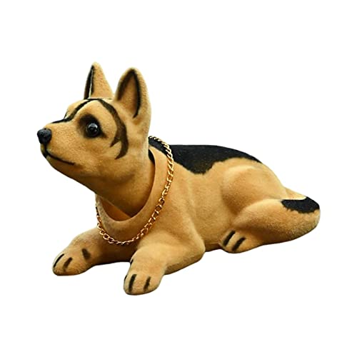 perfk Niedliche Wackelkopf-Hunde-Simulation Wackelkopf-Hund Wackelhund-Hündchen-Figur Modell für Auto-Armaturenbrett-Tischplatte Ornament Dekoration, Schäferhund von perfk