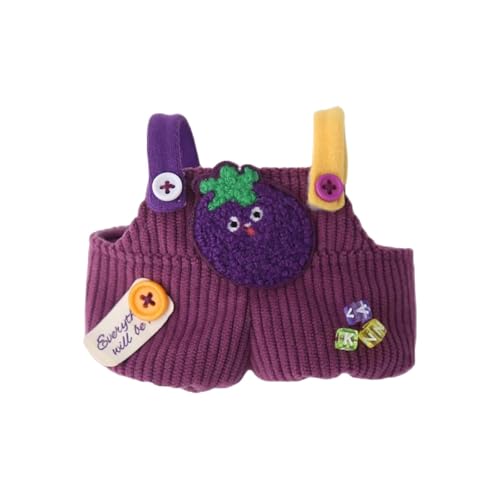 perfk Overall für Plüschpuppen, Puppenkleidung aus Baumwolle, Flexibilität und Koordination für Foto-Requisiten Kleiner Mädchen, entzückende, 20cm Aubergine von perfk