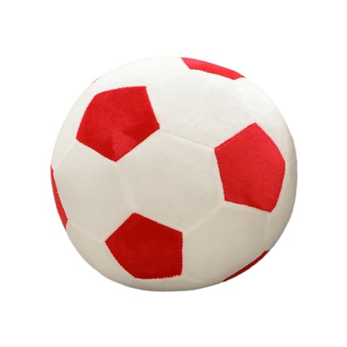 perfk Plüsch-Fußballspielzeug, ausgestopfter Fußball, Partygeschenke, Wettbewerbsbelohnungen, 20 cm, Raumdekoration für Schlafzimmer, Bar, Arbeitszimmer, weiß Rot von perfk