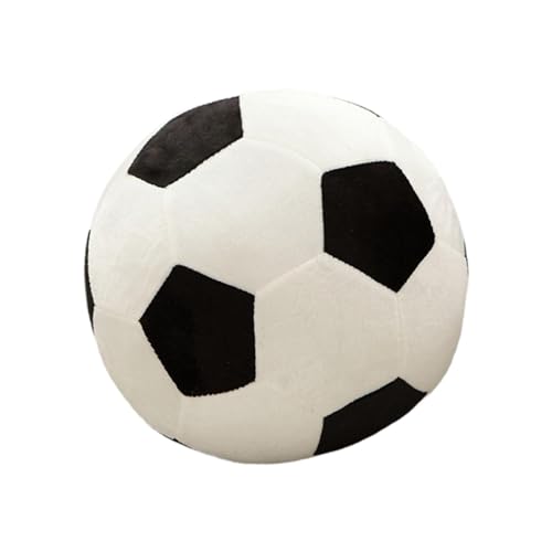 perfk Plüsch-Fußballspielzeug, ausgestopfter Fußball, Partygeschenke, Wettbewerbsbelohnungen, 20 cm, Raumdekoration für Schlafzimmer, Bar, Arbeitszimmer, weiß schwarz von perfk